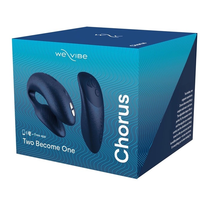 Вибратор We-Vibe Chorus, 10 режима на вибрация, Син, 7.8x3.3x4.35 см, Комплект с USB кабел