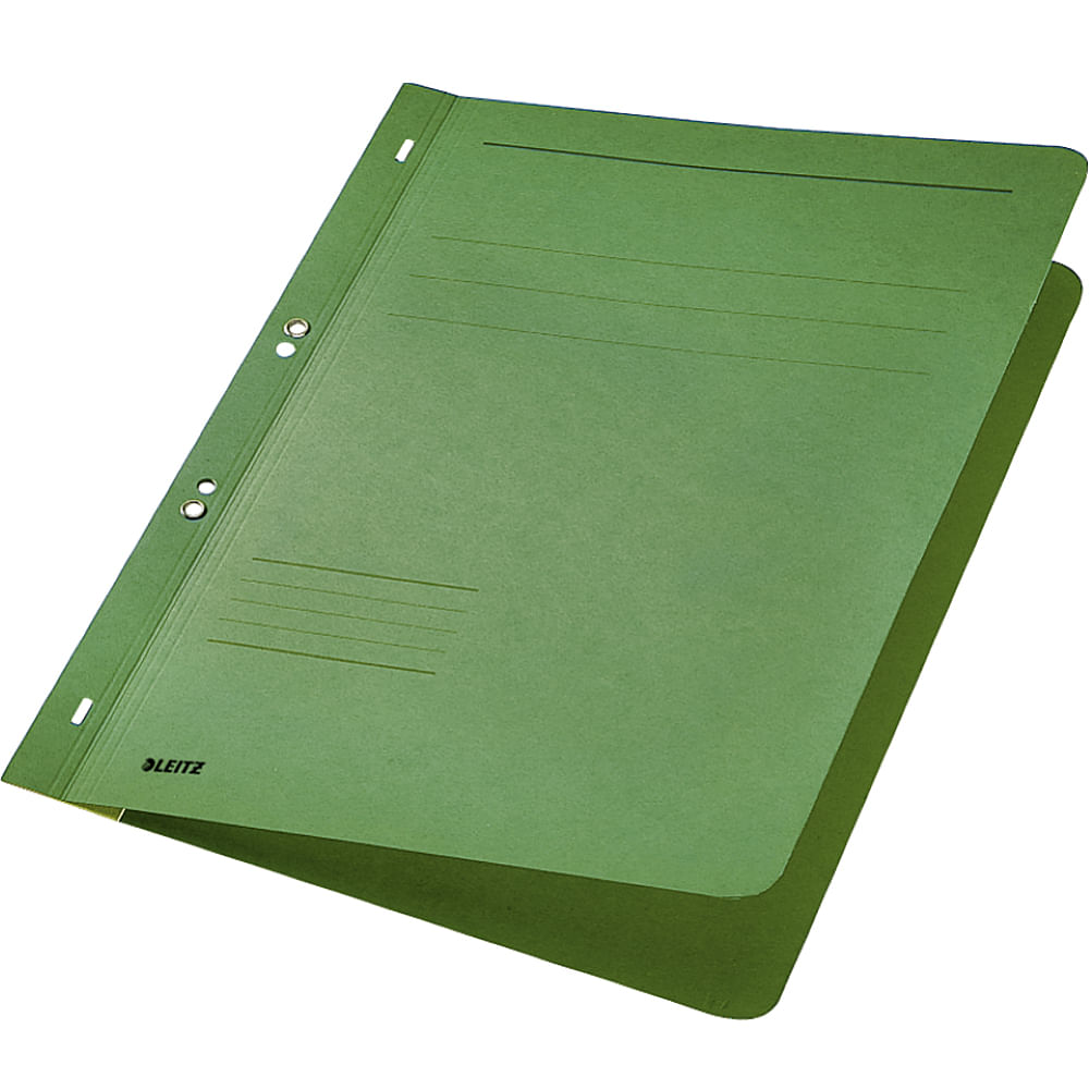 Dosar cu capse 1/1 Leitz, carton, verde
