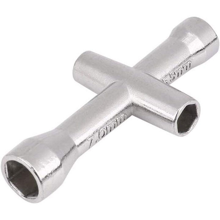 Dugókulcs, BGHYHYHI, alumínium, 4 / 5 / 5,5 / 7 mm, ezüst