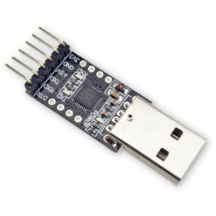 Convertor USB CP2102 UART TTL 5V 3.3V, Comunicare Seriala, Compatibil cu GPS, GSM, Arduino, Routere si Decodoare, Conector USB A, Semnale TX, RX, DTR, CTS, GND, VCC, 3x LED-uri Indicator, Tensiune VCC 5V, Nivel Logic RX/TX 3.3V