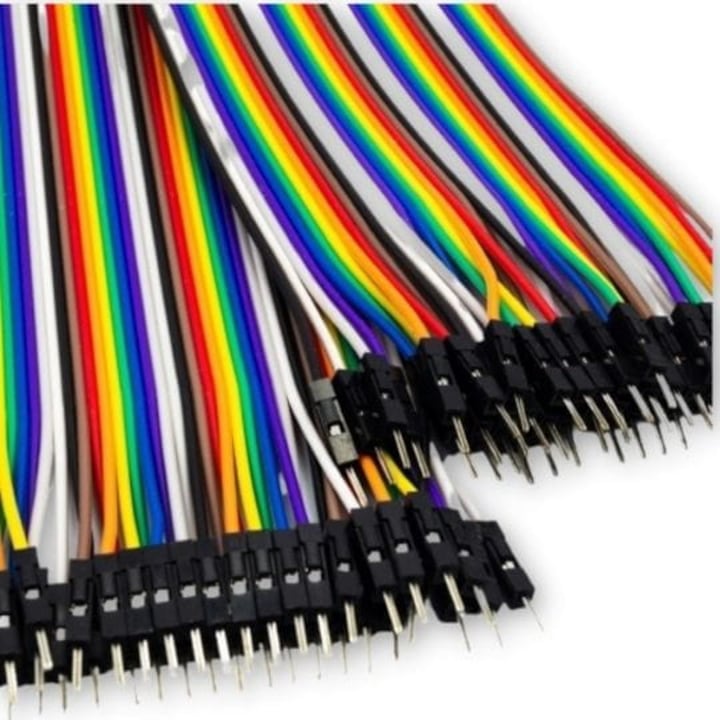 Set 40 cabluri jumper colorate, 20 cm, conectori tata-tata, ideale pentru placi de contact si proiecte electronice, compatibile cu Raspberry Pi, Arduino si alte microcontrolere, fara lipire