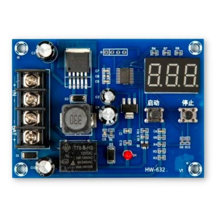 Controler de Incarcare a Bateriei XH-M603 12-24V, Tensiune Intrare 10-30V DC, Sarcina Maxima 20A, Precizie Control 0.1V, Ideal pentru Incarcatoare si Panouri Fotovoltaice, Protectie Impotriva Supraincarcarii, Dimensiuni 82x60x18 mm