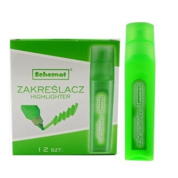 12 darab filctoll készlet, Schemat, zöld, 111x109mm