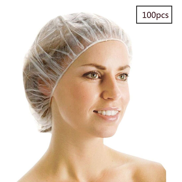 Шапки за душ, AMRINUGL, комплект от 100 части, прозрачна пластмаса, водоустойчиви, еластични