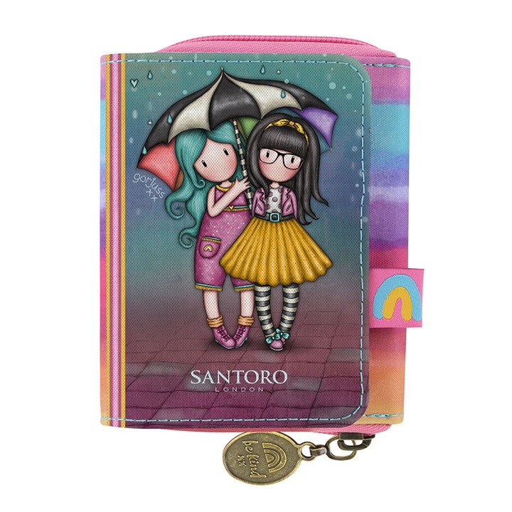 Портмоне Santoro Gorjuss Be Kind To Each Other, 10 х 12 х 3, Многоцветен