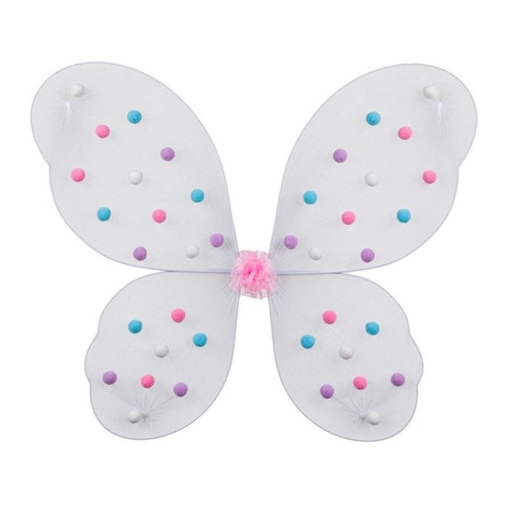 Крила на пеперуда за парти, Крила с мехурчета Dalip, 50 см, бяло
