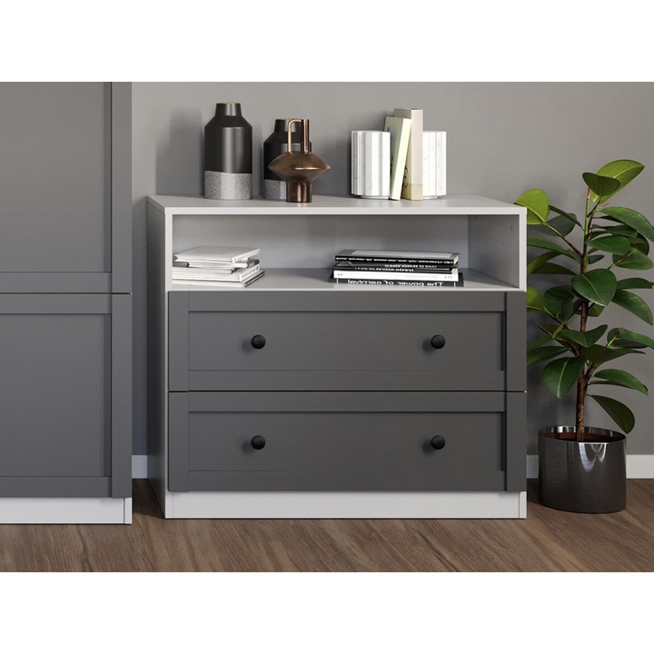Comoda Grafit cu sertare, L 83 x A 42.3 x H 71.7cm