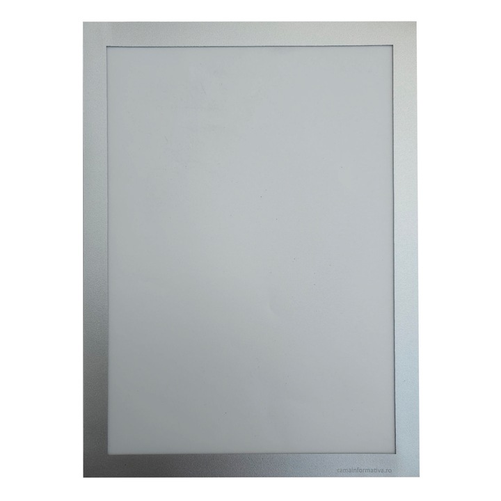 Rama Informativa, A4, magnetica, autoadeziva, anti reflectorizanta, dubla fata, argintie