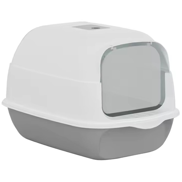 Litiere pentru pisici, ZakupyTV, model cu capac, gri, 50x35x33cm, set cu lopata