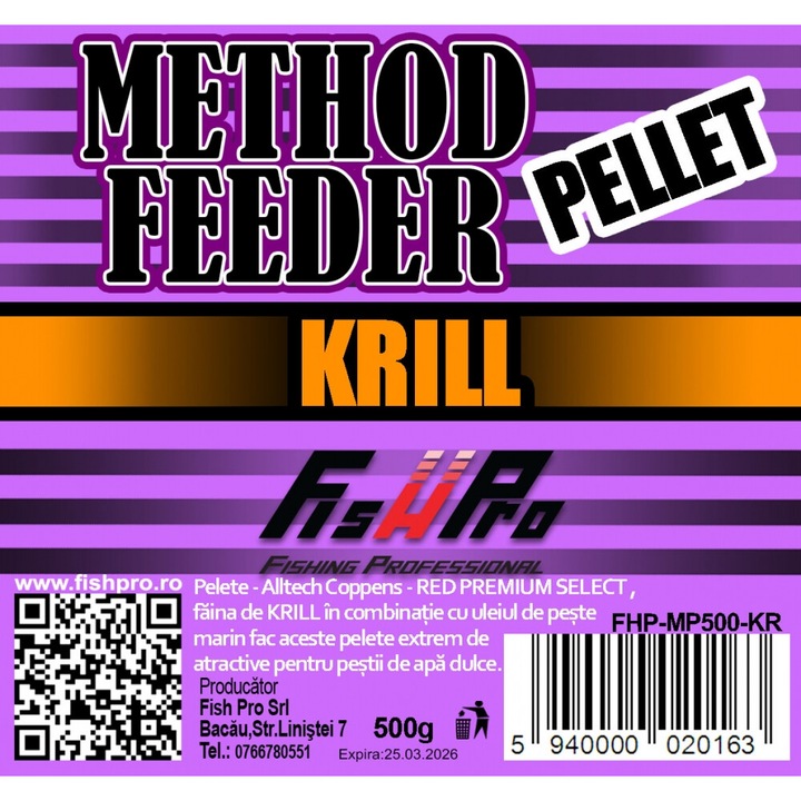 Pelete Method Feeder Pellet 500G Krill Fish Pro