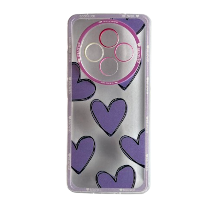 Калъф Love Design, съвместим с Oppo Reno 12F, Reno 12 FS, Purple
