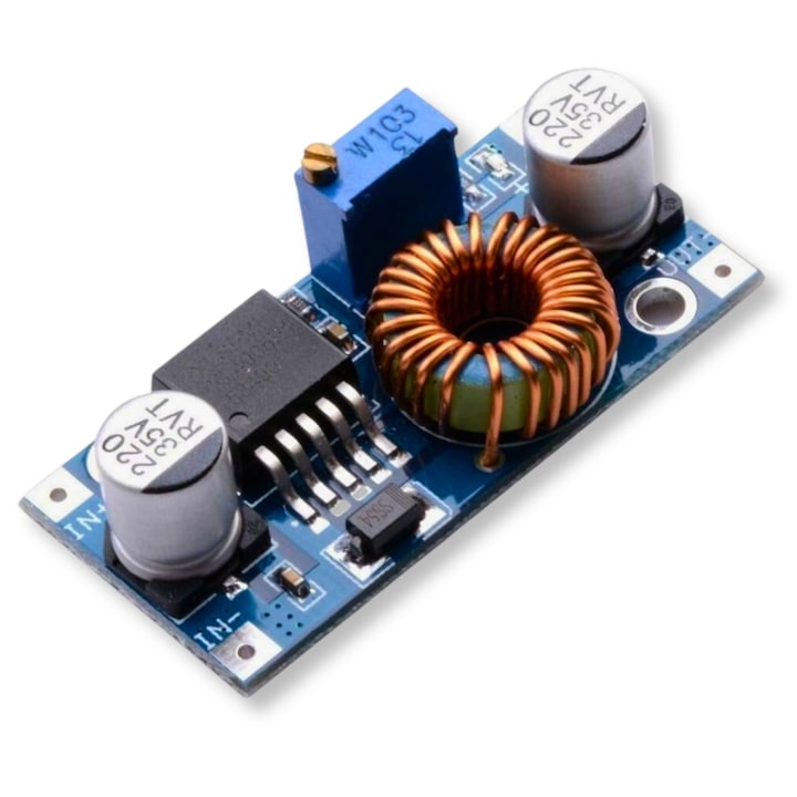 Modul convertor coborator DC 4V-38V, 5A, reglabil 1, 25V-36V, eficienta 96%, putere 75W, protectie scurtcircuit, pentru sisteme DIY si alimentare electronica