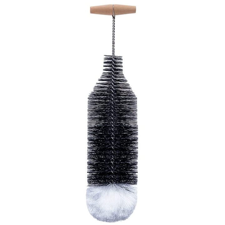 Perie de curatare pentru sticle, Cozevdnt, negru/alb, 35 cm
