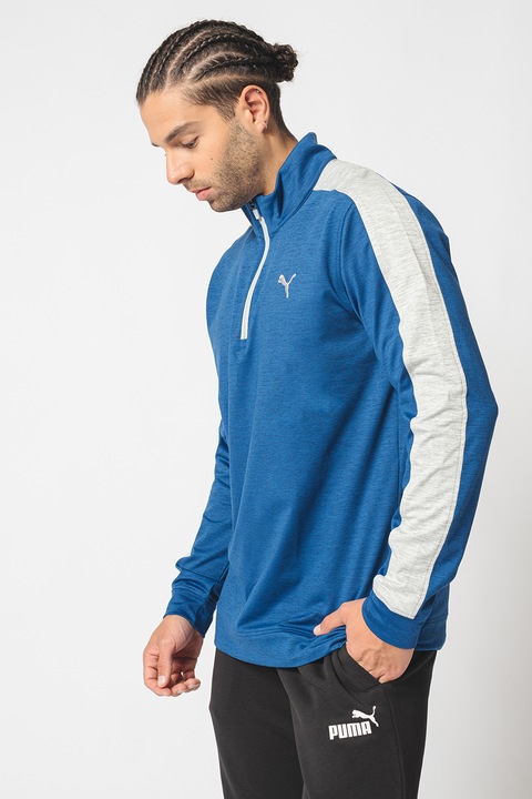 Puma, Блуза в цветен блок Cloudspun, Сив меланж/Кралско Синьо