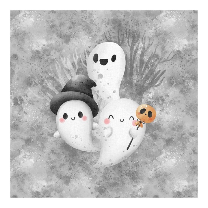 Material textil, Panou din tricot french terry 40x50 cm Padurea intunecata a sufletelor, bumbac 95%, elastan 5%