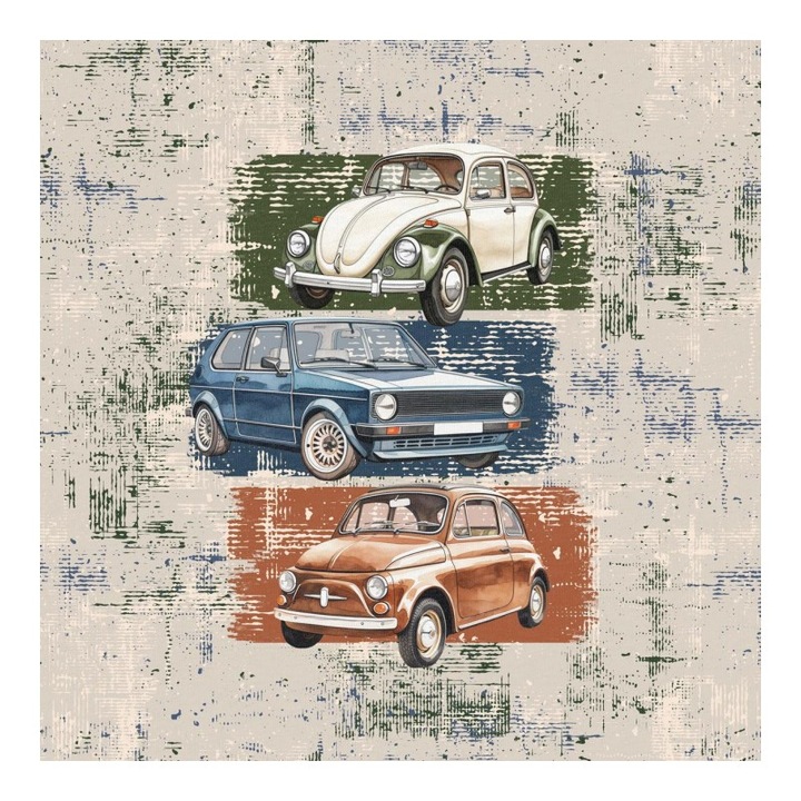 Material textil, Panou din tricot french terry 40x50 cm Icoane auto 3 culori, bumbac 95%, elastan 5%