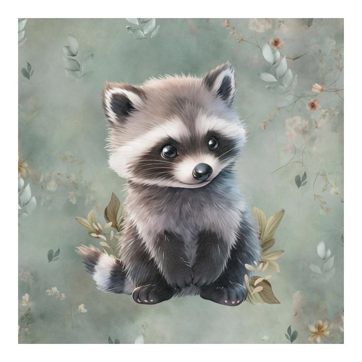 Material textil, Panou din tricot french terry 40x50 cm Raton inainte de iarna, bumbac 95%, elastan 5%