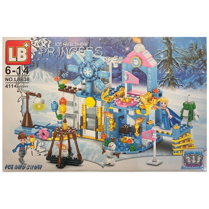 OEM Ice and Snow Princess Építőkészlet, Frozen stílusú Jégpalota, 411 db, 6+év