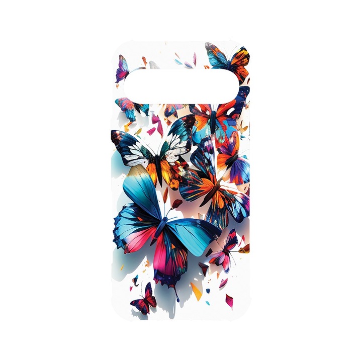 BestCase® Husa Anti Shock 1.5MM, Compatibila cu Google Pixel 9, Colorful Butterflies, Air cushion Technology, AS 1226