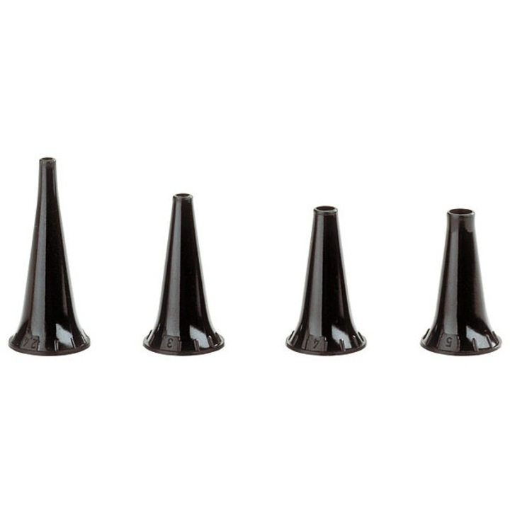 Set 4 Palnii pentru otoscop multifunctional Heine, diametru 2.4mm, 3mm, 4mm, 5mm, negru