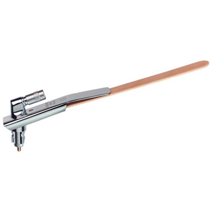 Faringoscop Heine cu lampa de 3.5 V, argintiu/maro