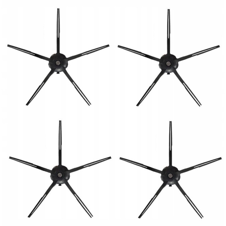 Set de Perii Laterale, Roborock S5 Max S6 S7 Q7, Cauciuc, Calitate Inalta A Executiei, Durabilitate Ridicata, Atentie La Detalii, Negru