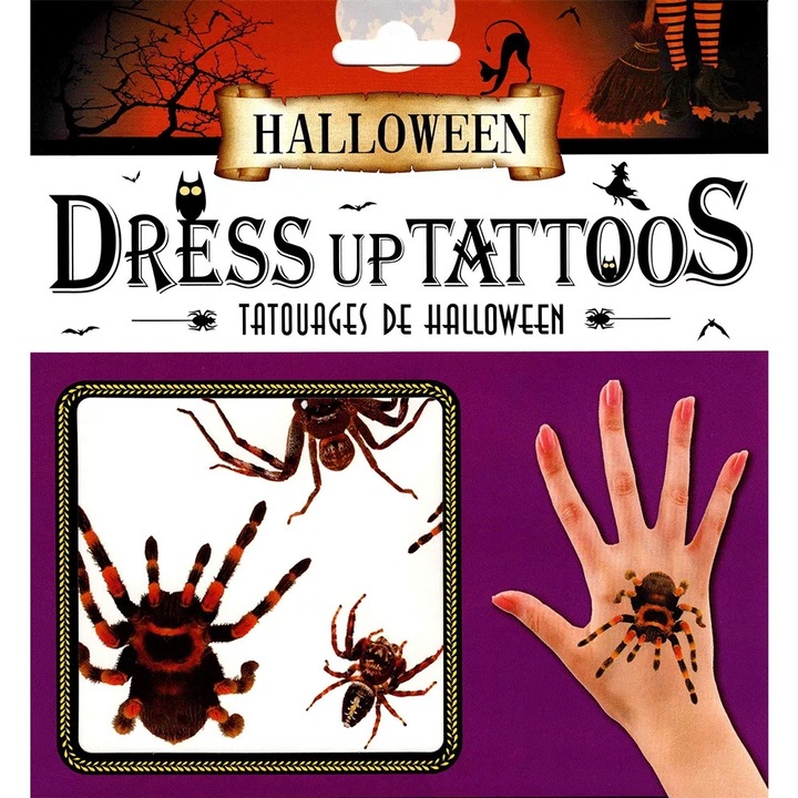 Halloweeni ijesztő pók tetoválás