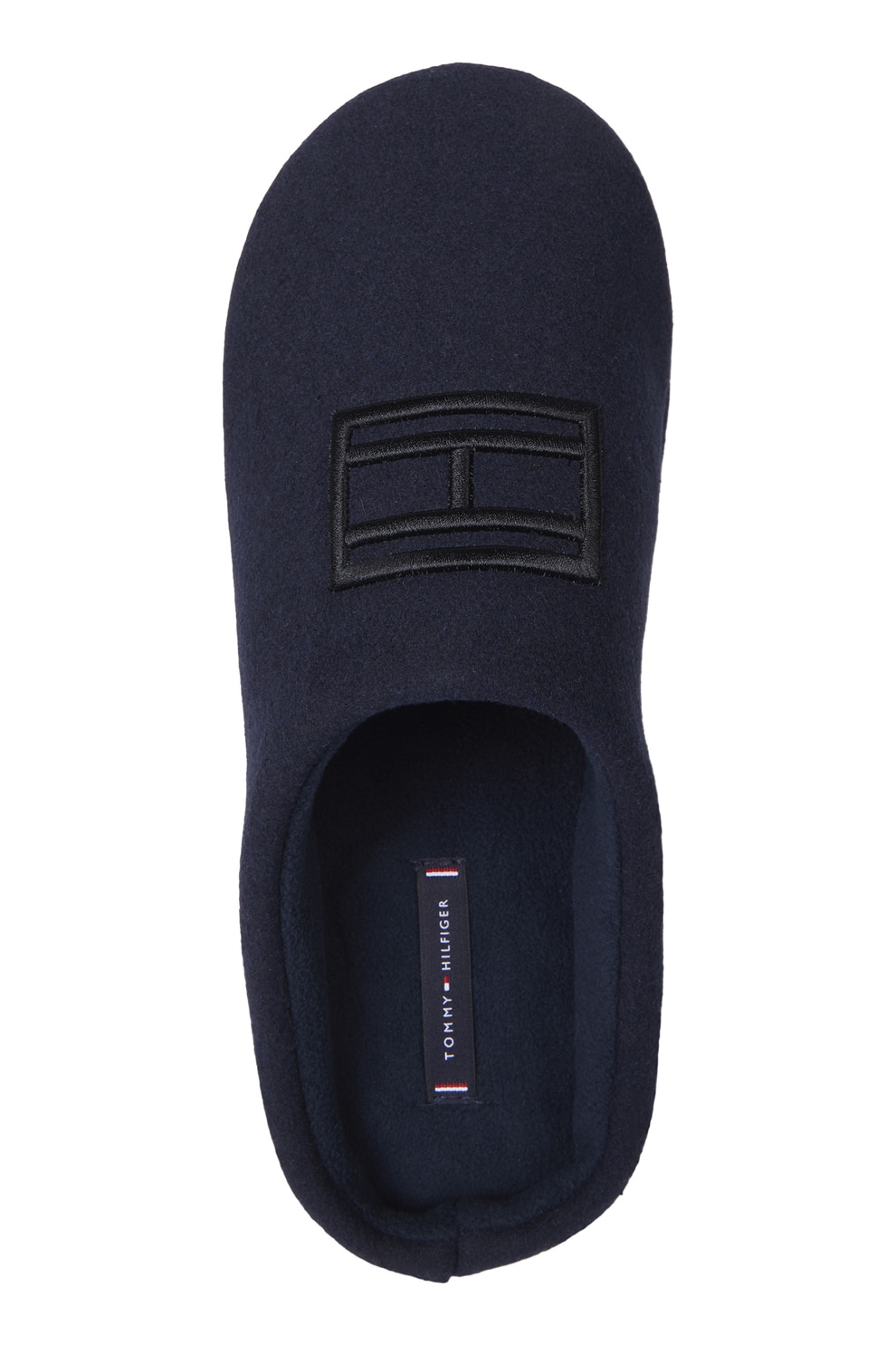 Tommy Hilfiger, Papuci de fetru cu logo brodat, Bleumarin, 41-42