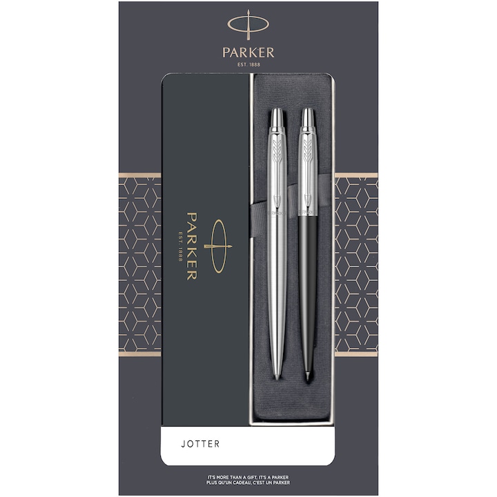 Set Parker Pix Jotter Royal SS CT + Creion Mecanic Jotter Royal Black