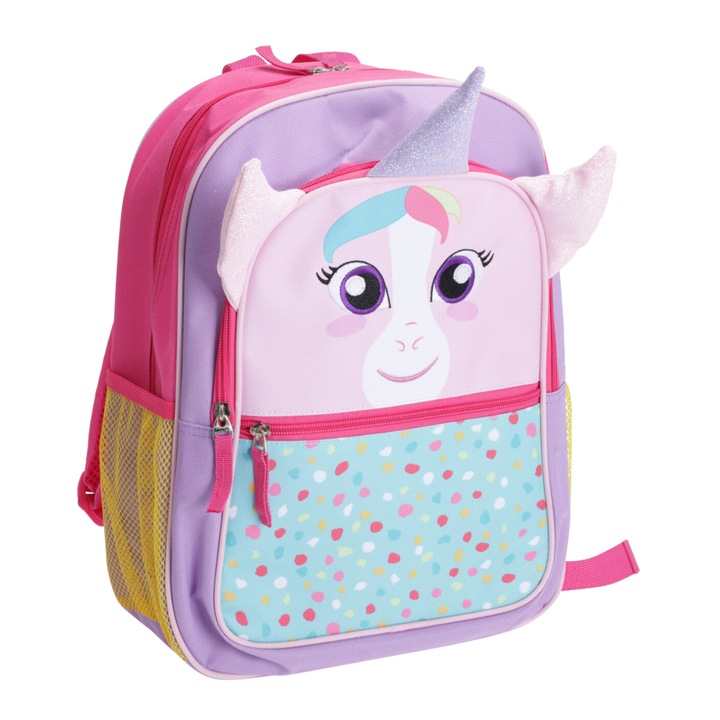 Iskolai hátizsák, Artmaker, tágas kialakítás, oldalsó zsebek, állítható fogantyúk, 36 x 12 x 27 cm, rózsaszín