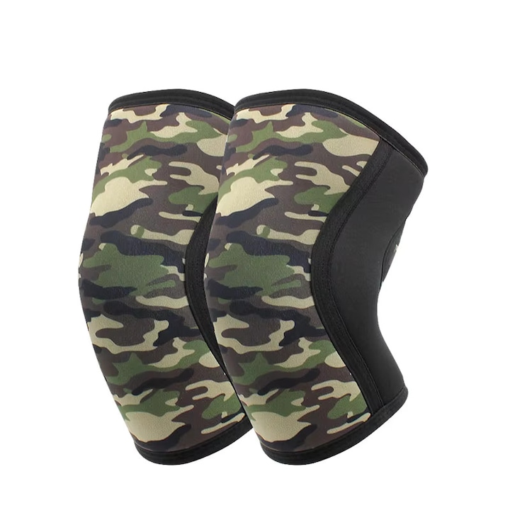 Genunchiera de compresie din neopren AOLIKES, XL, 45-50 cm, 7mm, Negru/Verde