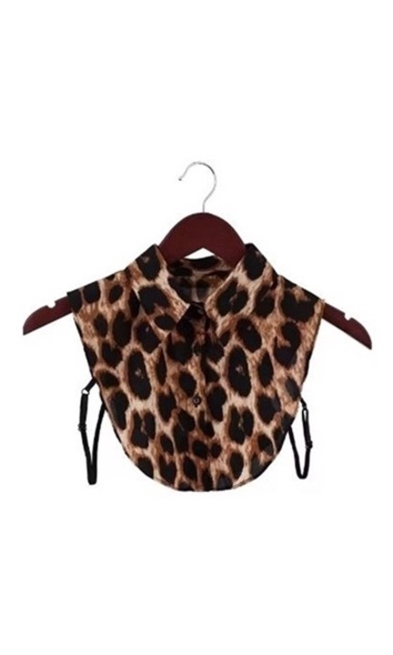 Guler fals de camasa CLASStitude, detasabil, model animal print, marime universala, material bumbac, Animal Print