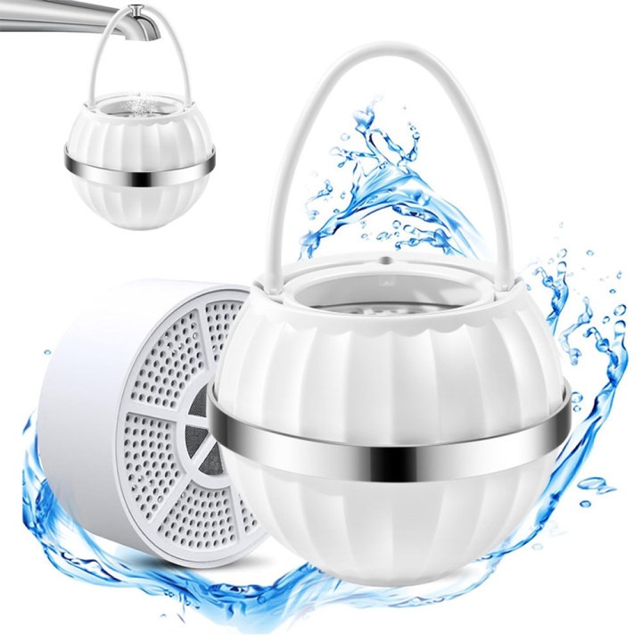 Filtru pentru robinet de dus, Noonedibs, Purificator Apa, Montare la Robinetul de la Chiuveta, Elimina Impuritatile, Potrivit pentru baie, Cartus Reutilizabil, Alb