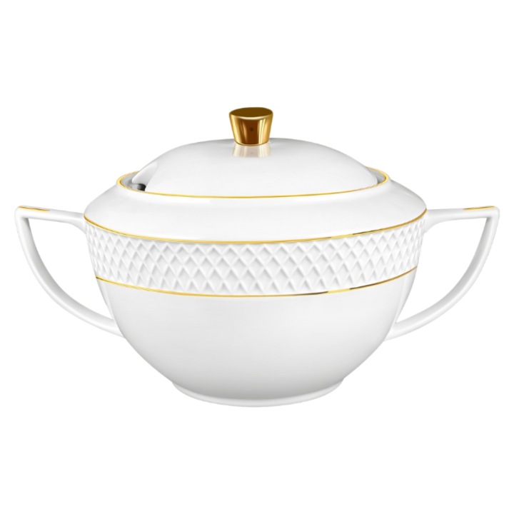 Vaza de supa din portelan cu margine aurie 2800 ml Wilmax England