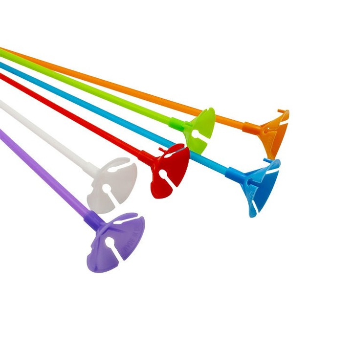 Set 10 Bete cu Rozete pentru Baloane, Flippy, Suporturi de plastic, Usor de instalat, Reutilizabil, Pentru aniversare, Nunta, Ziua de Nastere, Decor, 40 cm, Multicolore