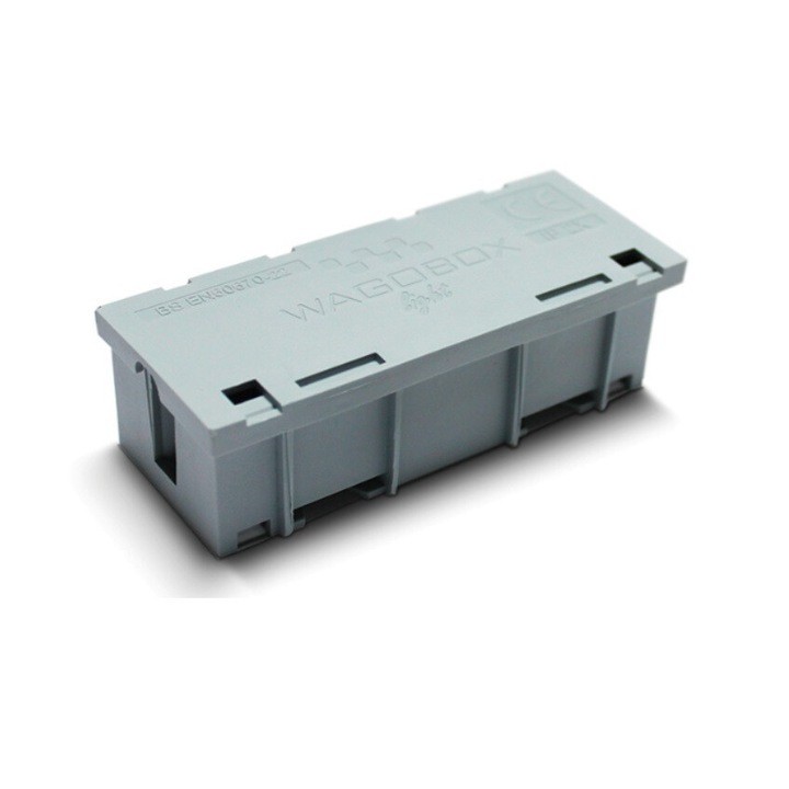 Cutie de racordare pentru terminal de instalare cu maneta WAGO 221-2411, Wagobox, lumina, 39x95x29mm, gri, 1buc