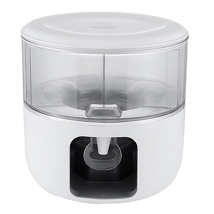 Диспенсер за вода, OPTIM SOLUTION, 3 отделения, въртяща се чаша, 3 л голям капацитет, с кран, надеждно качество, 26 x 26 см, бял