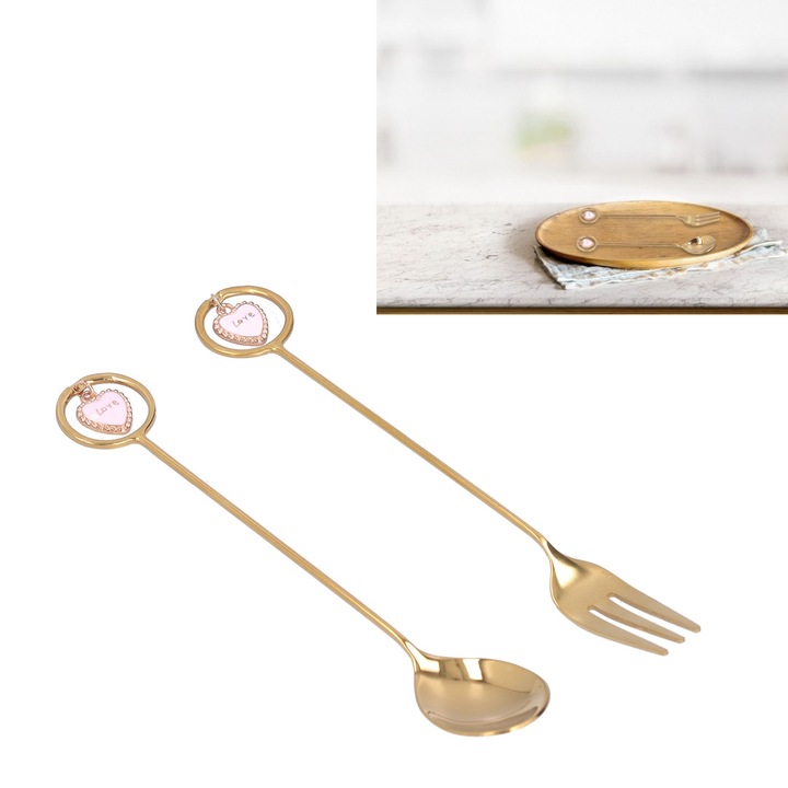 Висяща лъжица от неръждаема стомана 304, уникален дизайн, 74 г, за десерти, многофункционален комплект