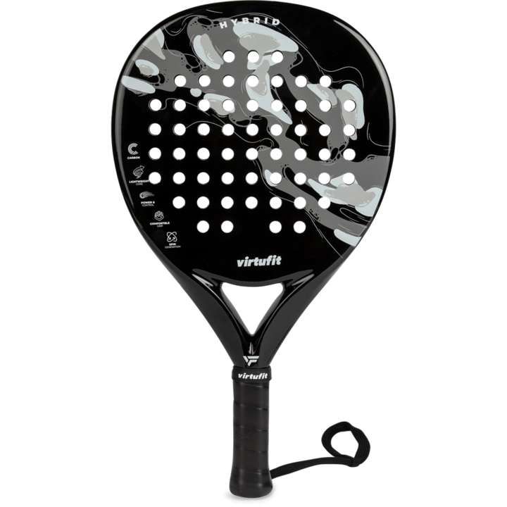 Ракета VirtuFit Hybrid Padel Racket, Хибридна, Черно-Сиво, Размери 46 x 26 x 3,8 CM, Тегло 0,365 kg