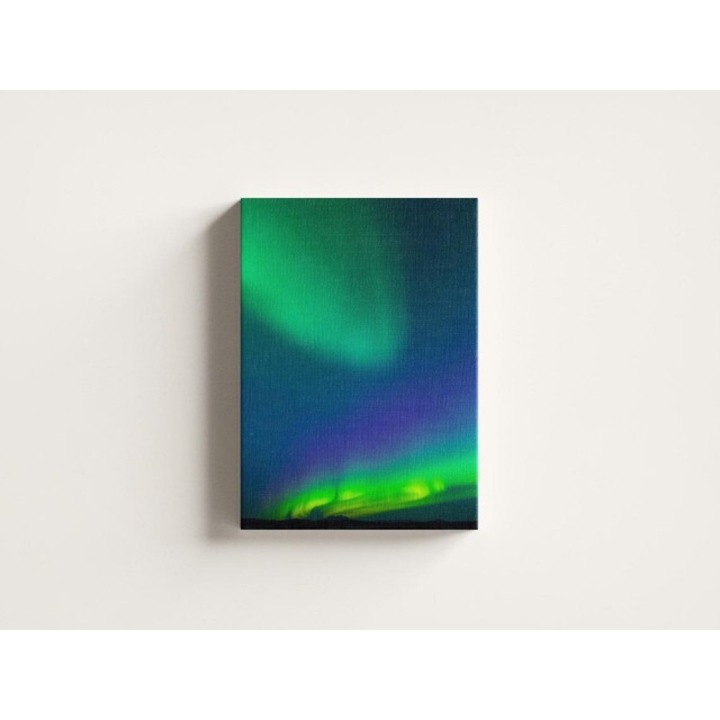 Картина на платно - Северно сияние Aurora Borealis Нощно небе - 30x50 cm