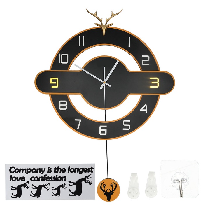 Jormftte falióra, nordic design, fekete, 48x45cm