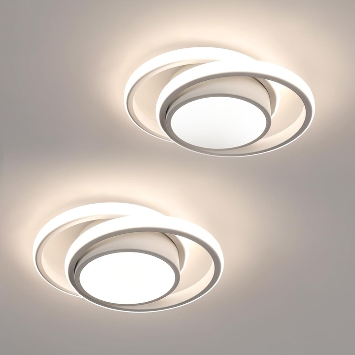 Goeco, Set De 2 x Plafoniera LED Rotunda, 32W, 3600 Lm, Pentru Hol, Dormitor, Baie, Bucatarie, Sufragerie, Lumina Naturala 4500K