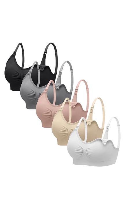Комплект 5 бр Сутиени за кърмачки Сутиени за бременни за бременни, Многоцветен