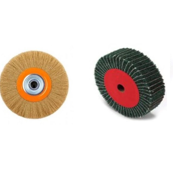 Perie circulara sarma, Perie slefuit ascutit verde cu lamele smirghel, diametru 200 mm, Set 2 piese, Spo Sculeprofionline