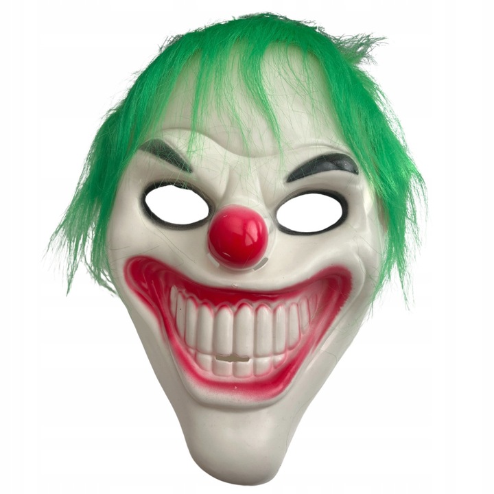 Masca, Openhome, Joker, Pentru Halloween, Carnaval, 18x23.5 cm, Femei/Barbati, Plastic, Verde/Alb