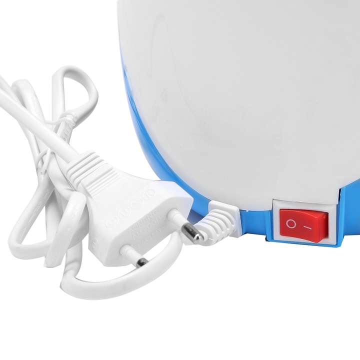 Umidificator multifunctional Jormftte, forma de balena, lumina de noapte cu 7 culori, 200ml, alb, 17.5x9x17cm