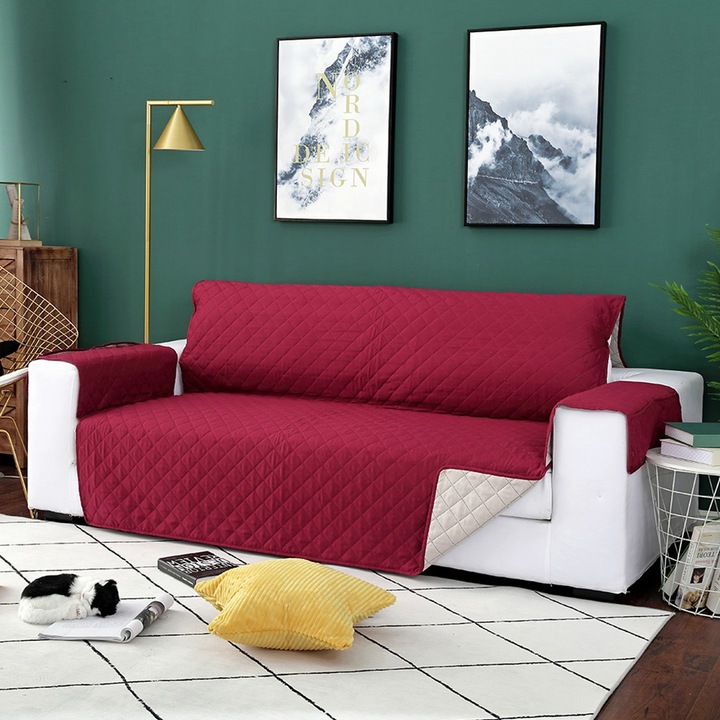 Jormftte kanapéhuzat, megfordítható, zsebekkel, 2 személyes, 76x210cm, homokfúvott textil anyag