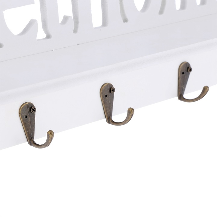 Fehér fa fali polc, Jormftte, 47x17x8cm, környezetbarát, könnyen tisztítható