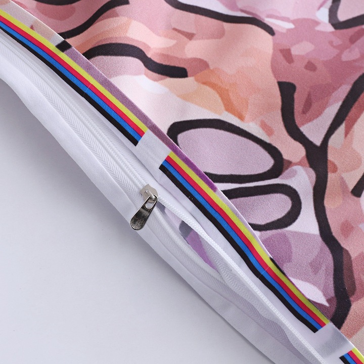 Jormftte 3 részes ágyneműgarnitúra, 100% poliészter, modern dizájn, többszínű, ikerméret