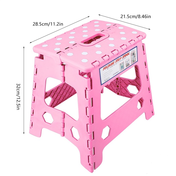 Jormftte összecsukható szék, műanyag, 28.5x21.5x32cm, rózsaszín